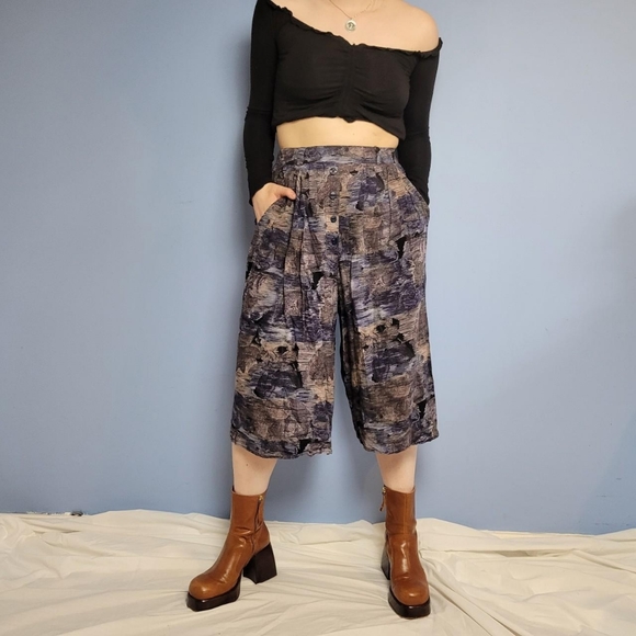 80s purple funky culottes - Picture 3 of 6